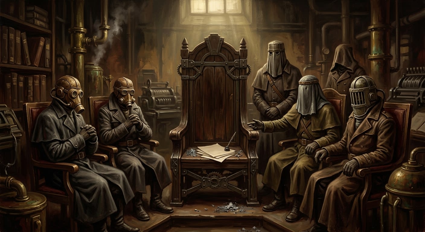 The Council of Veils — The Council of Veils, rendered as oil-painting.