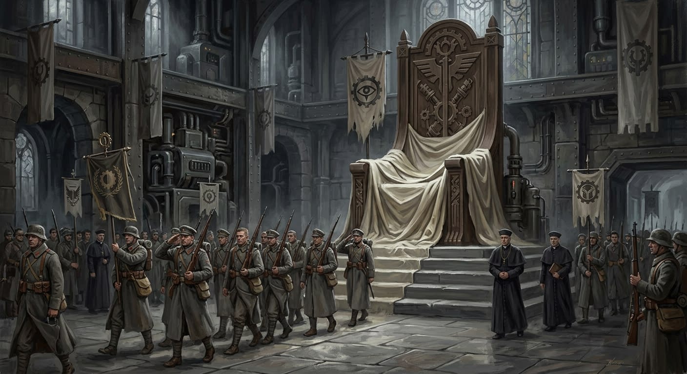 Empty Throne of War — Empty Throne of War, rendered as oil-painting.