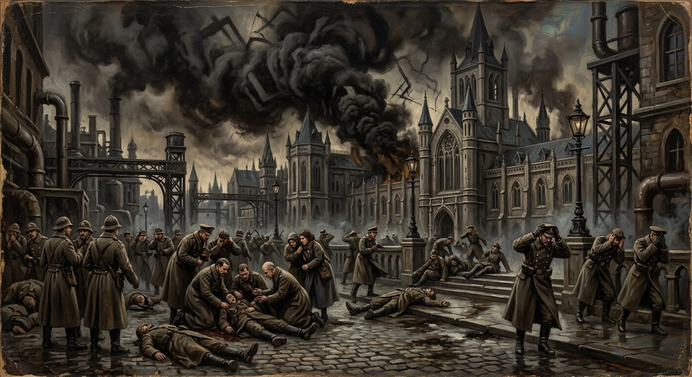 The Scripture-Smoke Incident of A.S. 136 — The Scripture-Smoke Incident of A.S. 136, rendered as oil-painting.