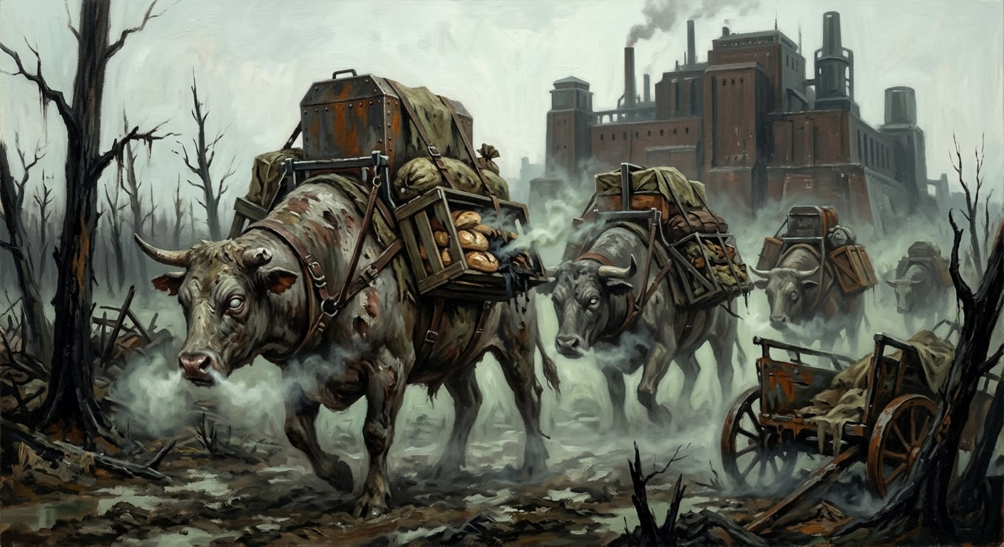 Rot-Oxen — Rot-Oxen, rendered as oil-painting.