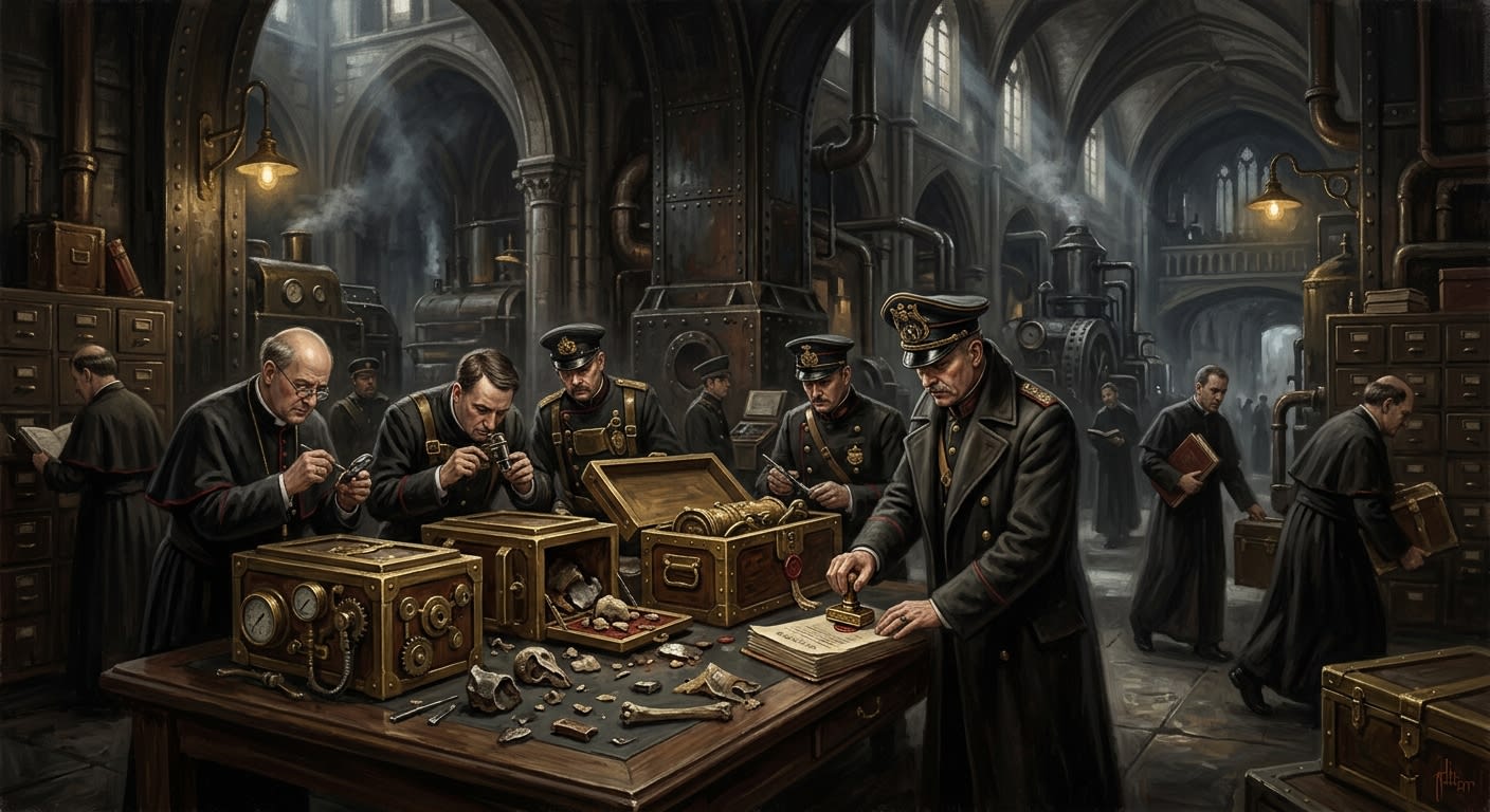 Relic Counterfeit Scandal — Relic Counterfeit Scandal, rendered as oil-painting.