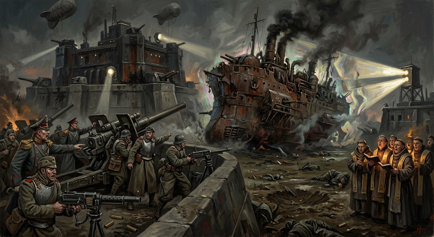 Slumber-Hulk Engagement, A.S. 194 — Slumber-Hulk Engagement, A.S. 194, rendered as oil-painting.