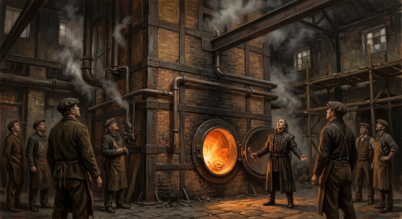 Saint-Combust — Saint-Combust, rendered as oil-painting.