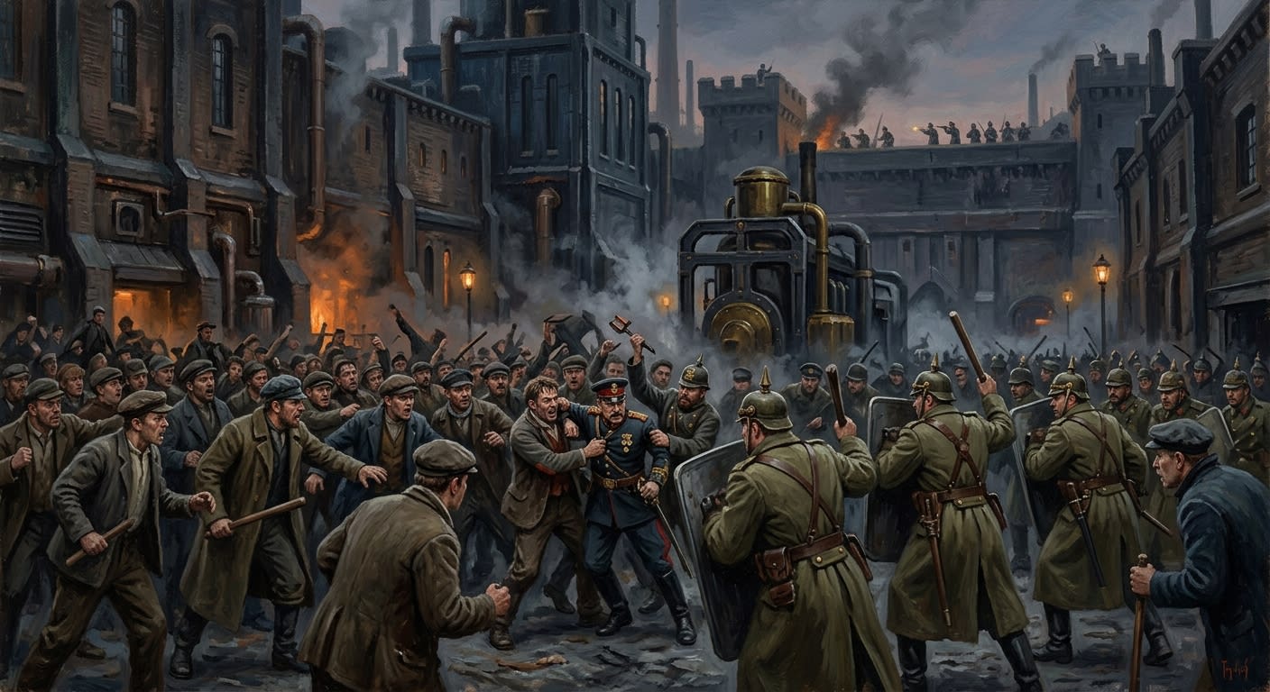 The Angle Riots — The Angle Riots, rendered as oil-painting.