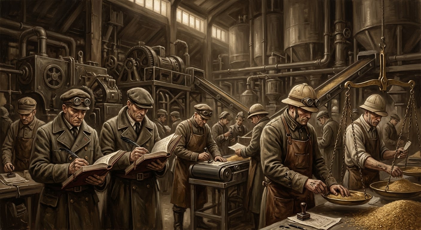 Quota Men — Quota Men, rendered as oil-painting.