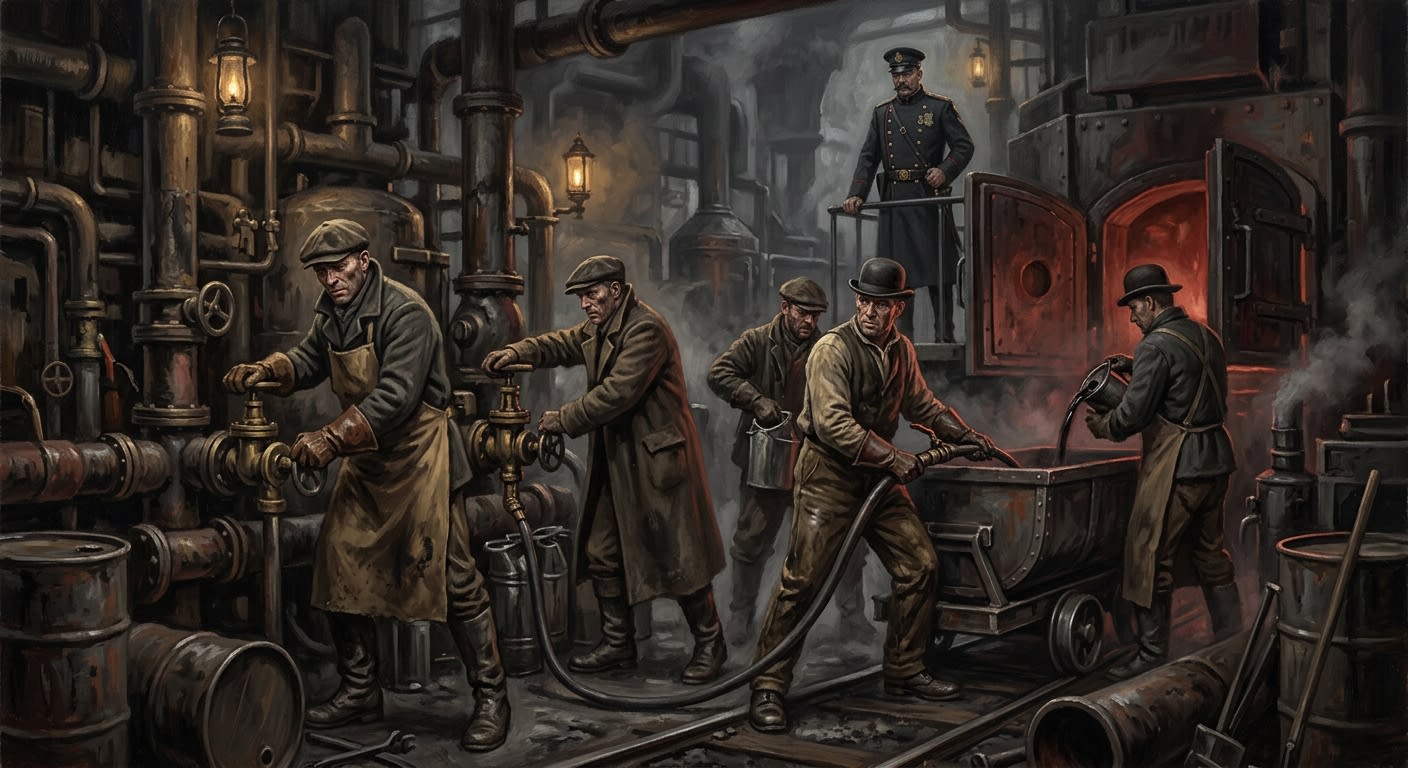 Furnace-Hardliners — Furnace-Hardliners, rendered as oil-painting.