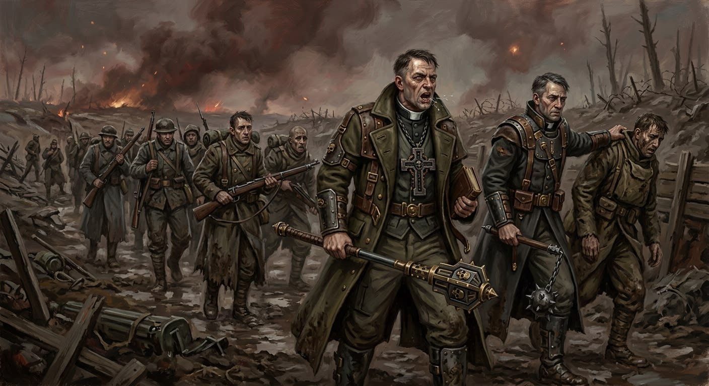Tribune-Chaplains — Tribune-Chaplains, rendered as oil-painting.
