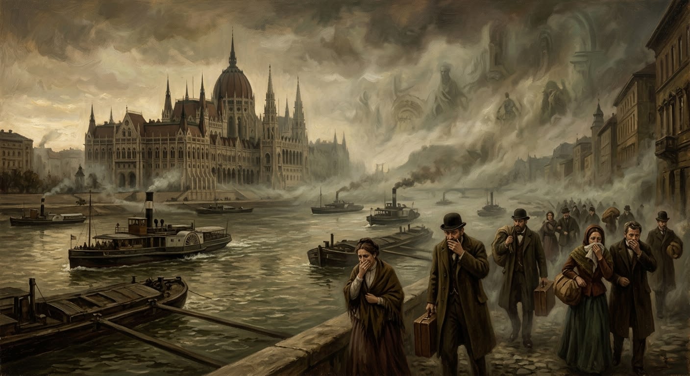 Budapest Perfume Fog — Budapest Perfume Fog, rendered as oil-painting.