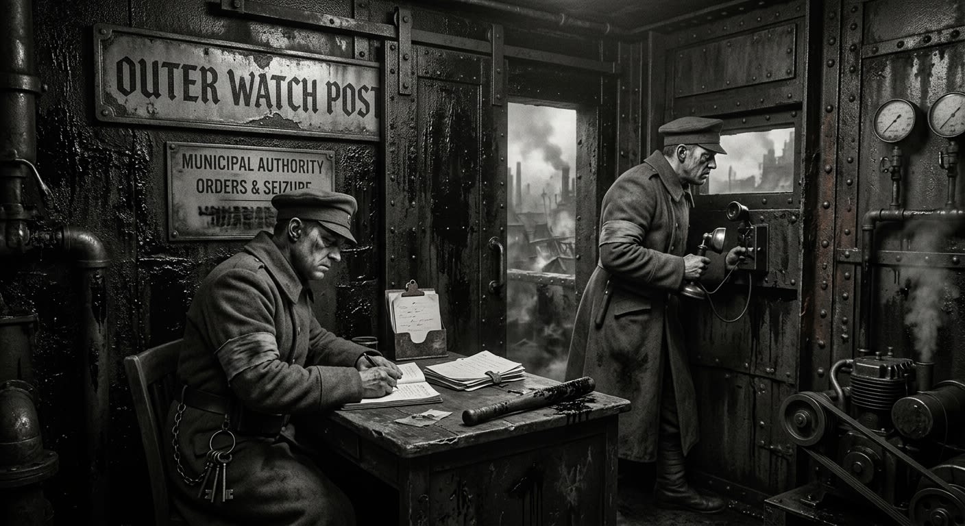 Outer Watch Post — On Tar and Metal, rendered as photograph.