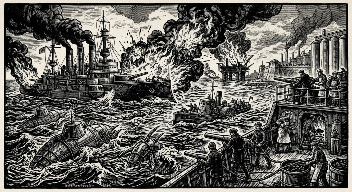 Black Sea — On Kargath's Water and Maldrake's Heat, rendered as woodcut.