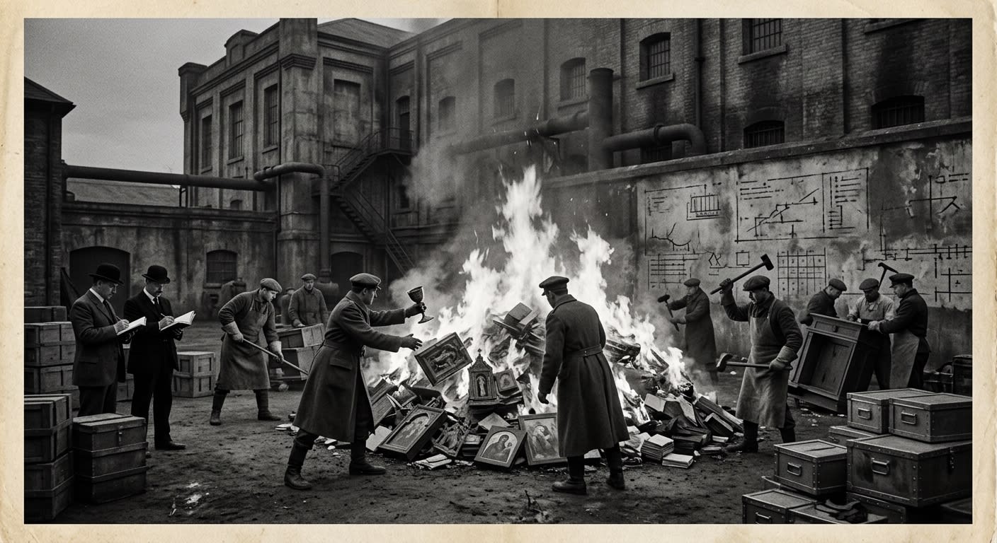 Bonfires of Purification — On the Emptying of Convents, rendered as photograph.