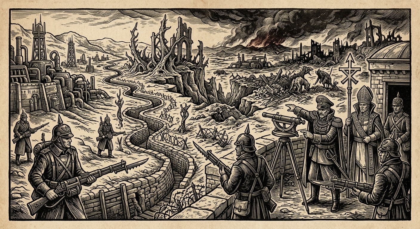 Charnel Lands — On Boundaries and the Sagittal Mercy, rendered as woodcut.
