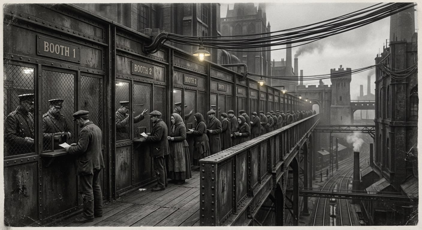 Confessional Lanes — On Their Installation and the Arithmetic of Shame, rendered as photograph.