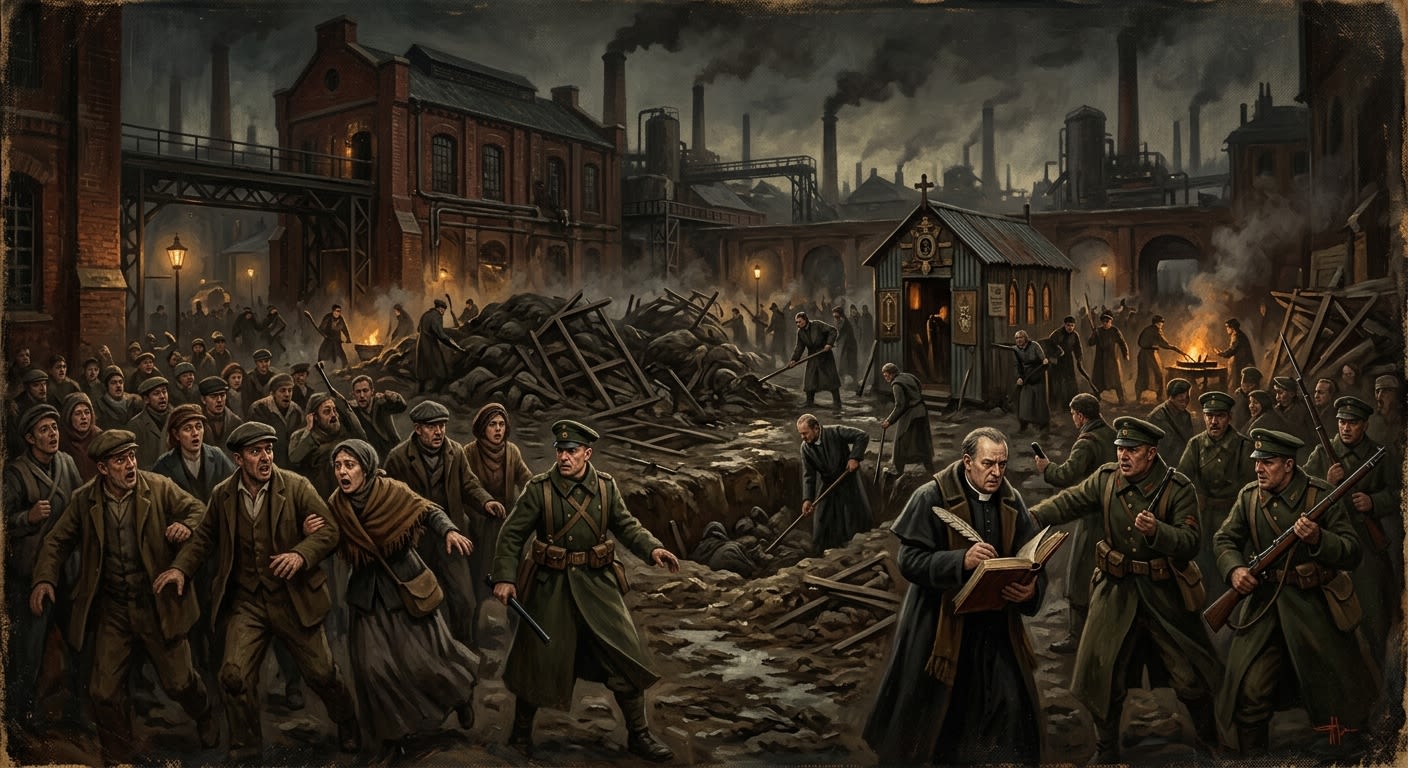 First Ossuary Panic — First Ossuary Panic, rendered as oil-painting.