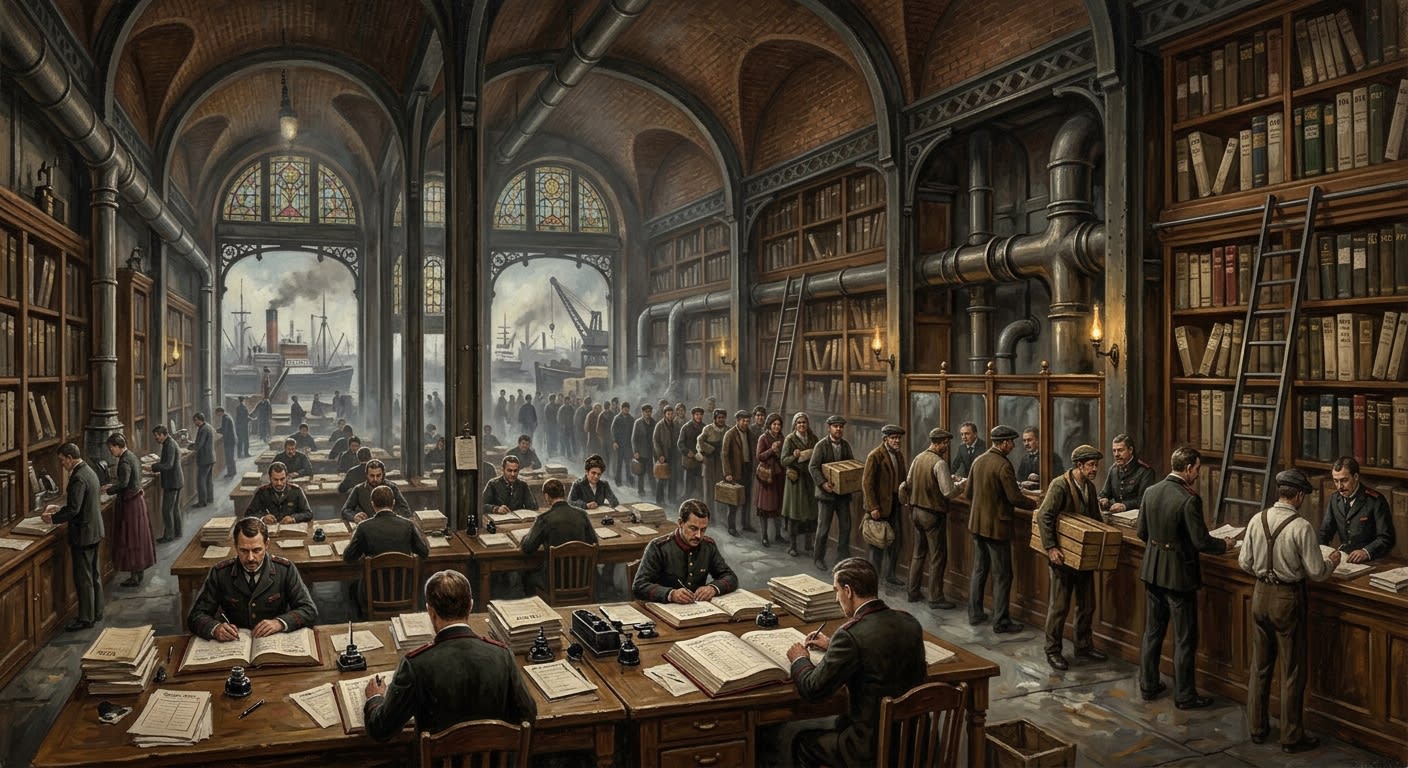 Harbor Ledger Office — Harbor Ledger Office, rendered as oil-painting.