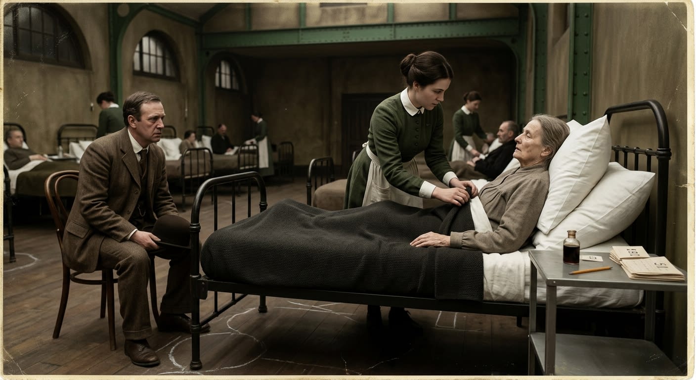 Hospices of Departure — On Admission, rendered as photograph.