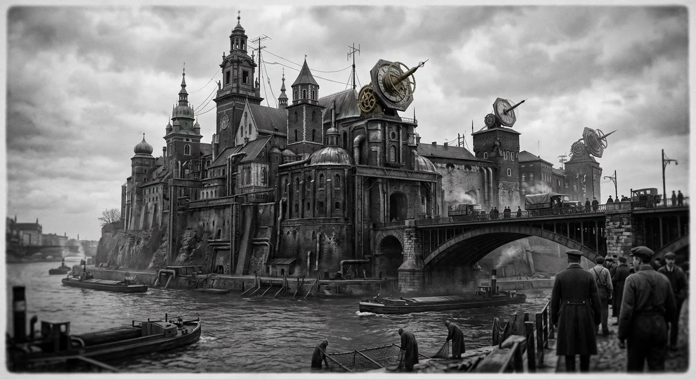 Kraków — On Wawel and the Old Heights, rendered as photograph.