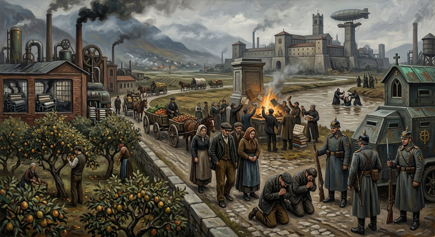 Lombardy — Lombardy, rendered as oil-painting.