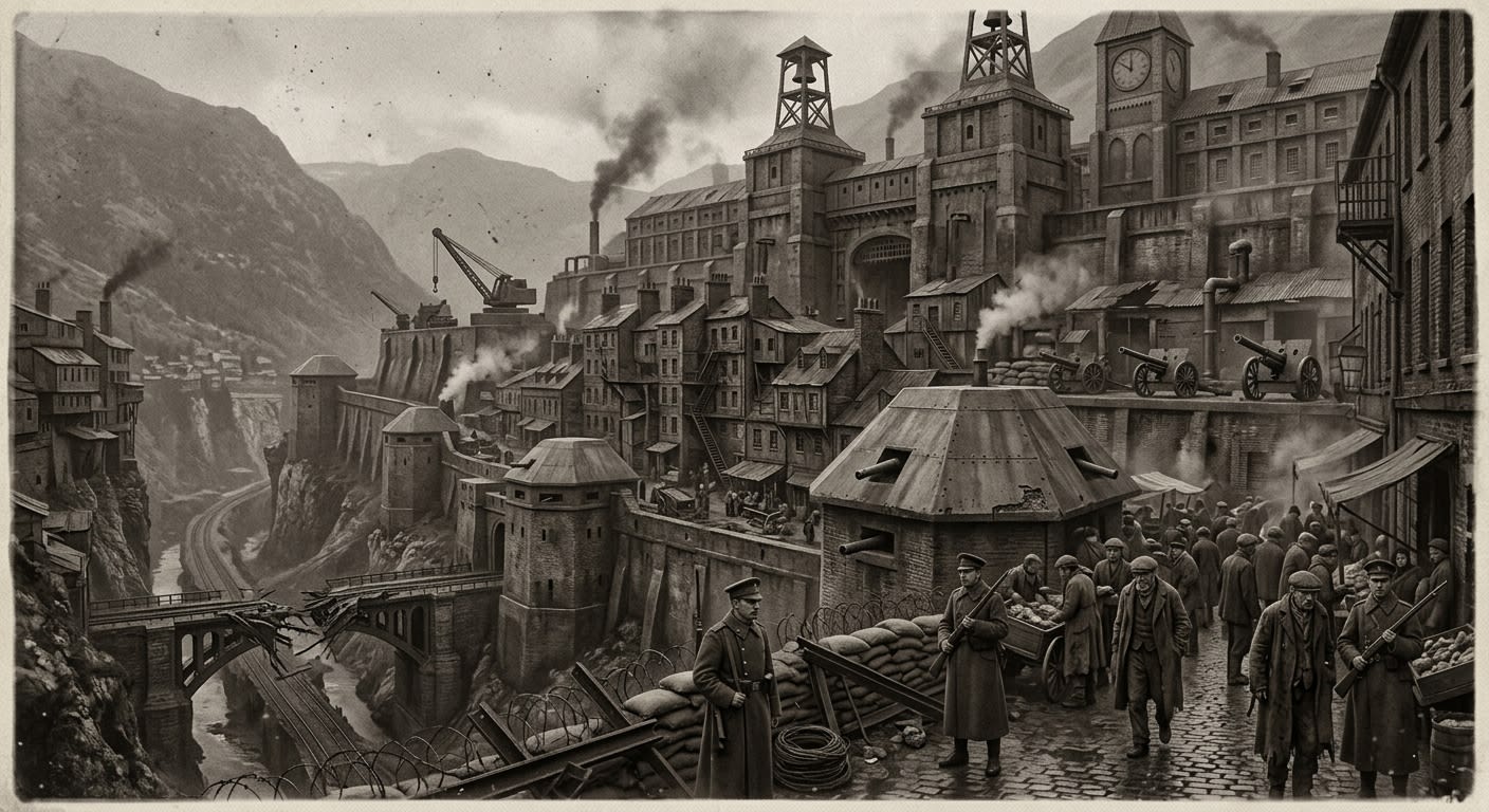 Montreval — On the Lower Town and the Terraces, rendered as photograph.