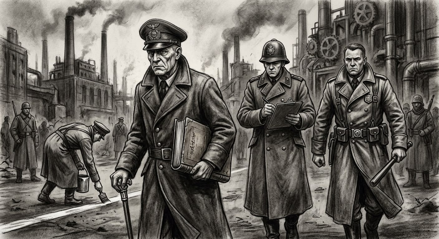 Sanitation Chapter — On Prefects, Inspectors, and Provosts, rendered as charcoal.