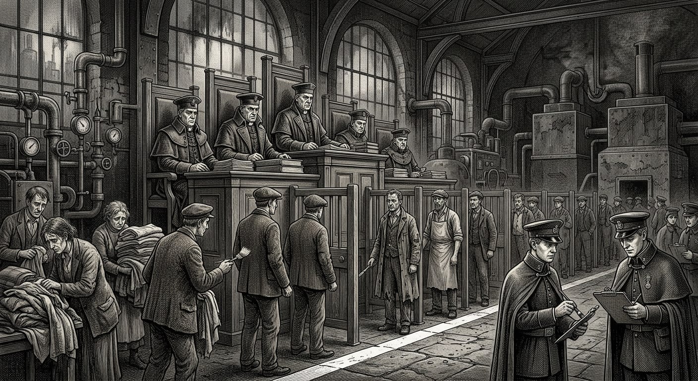 Sanitation Chapter — On the Civic Triage Tribunal, rendered as engraving.