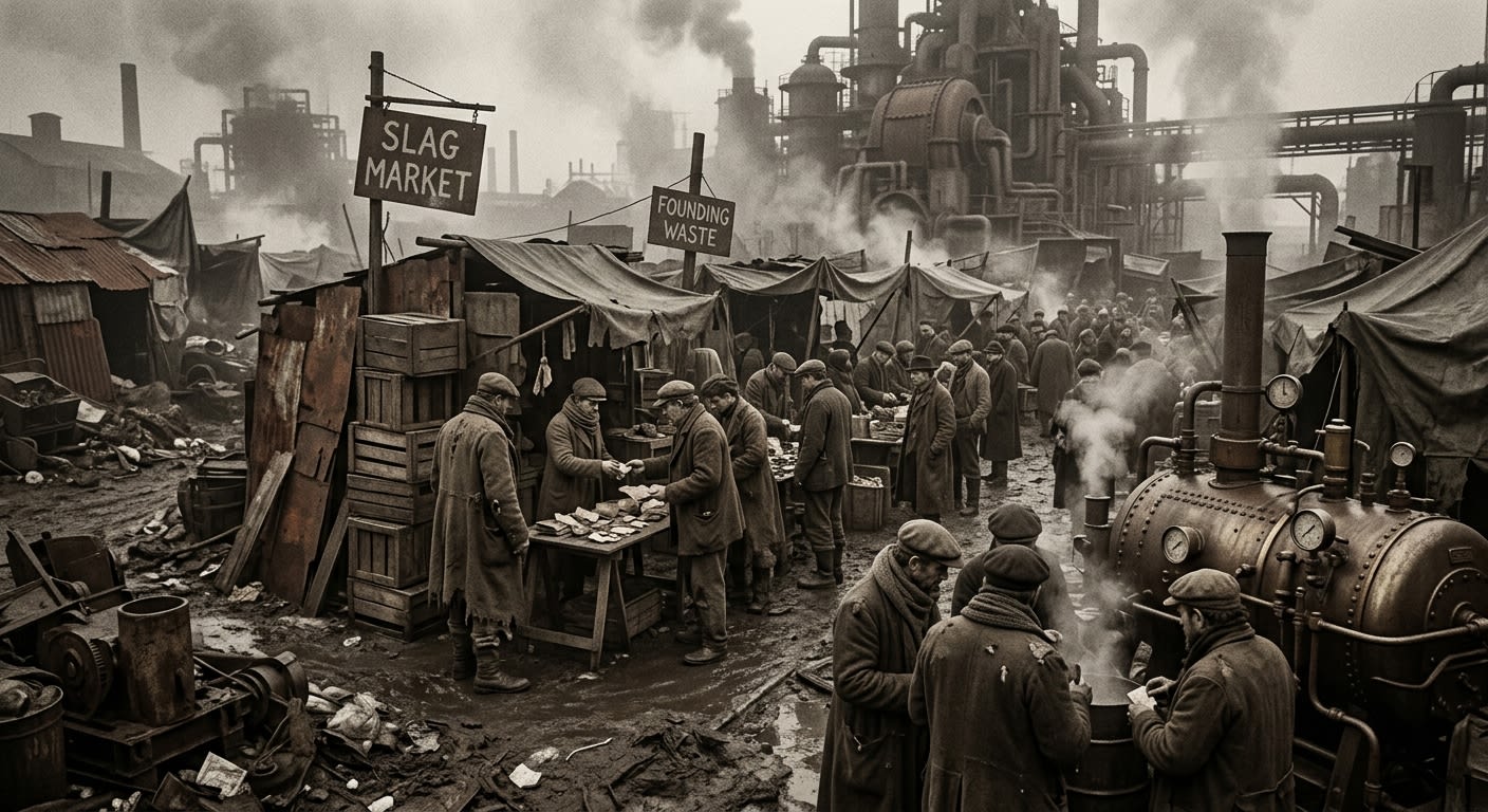 Slag Market — On Its Founding in Waste, rendered as photograph.