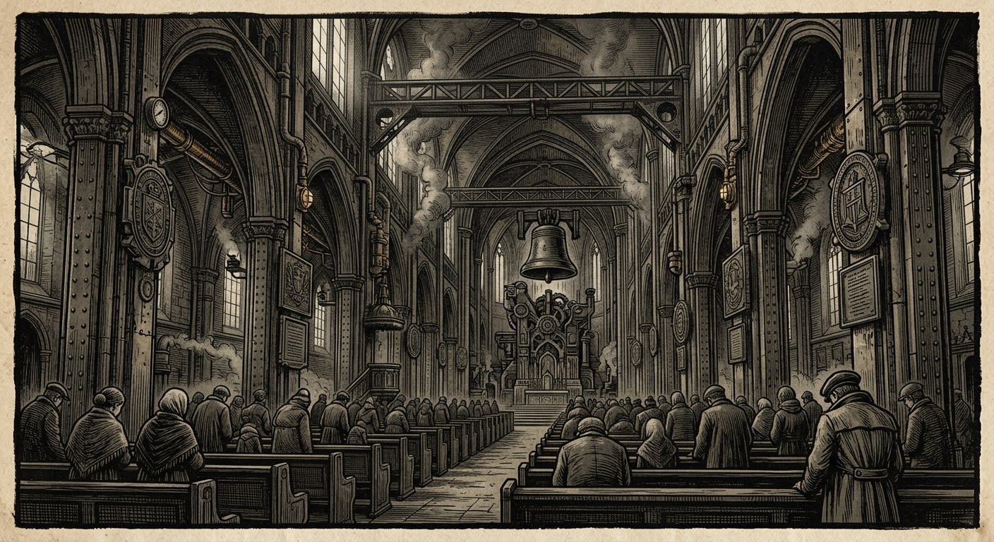 Strasbourg Cathedral — On the Concordat Nave, rendered as woodcut.