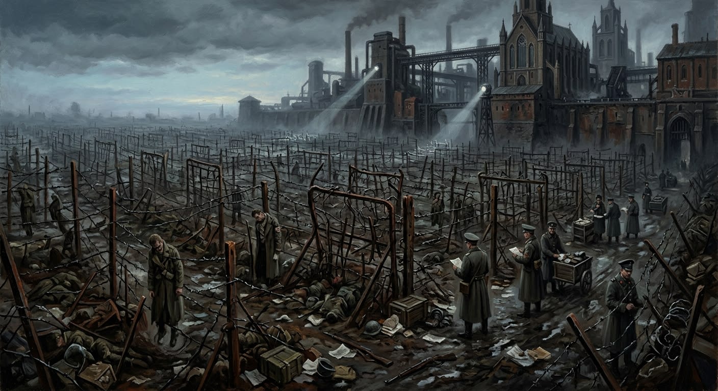 The Wire Orchard — The Wire Orchard, rendered as oil-painting.