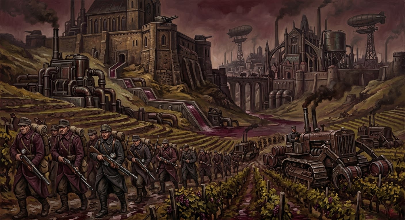 Burgundy — Burgundy, rendered as oil-painting.