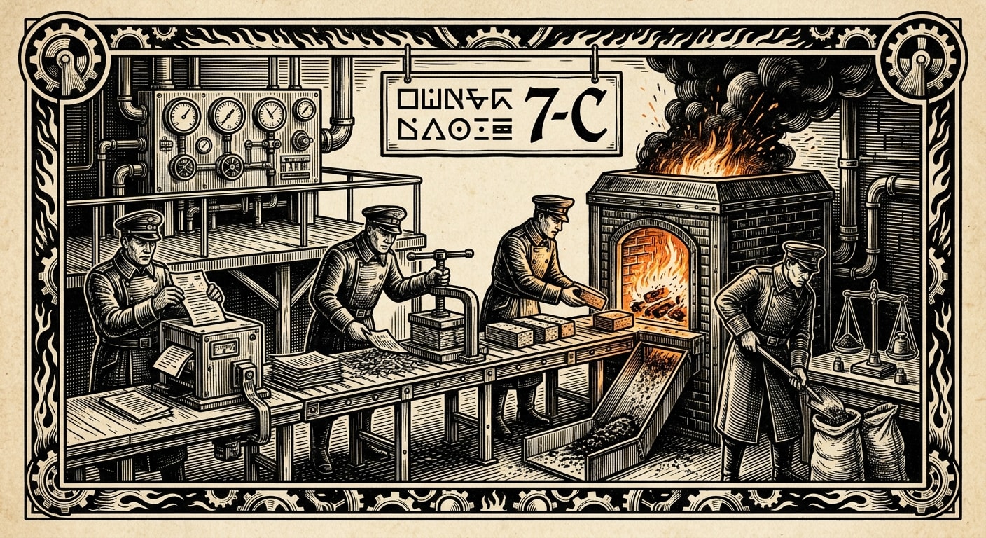 Burn Directive 7-C — On the Sequence of Cauterization, rendered as woodcut.