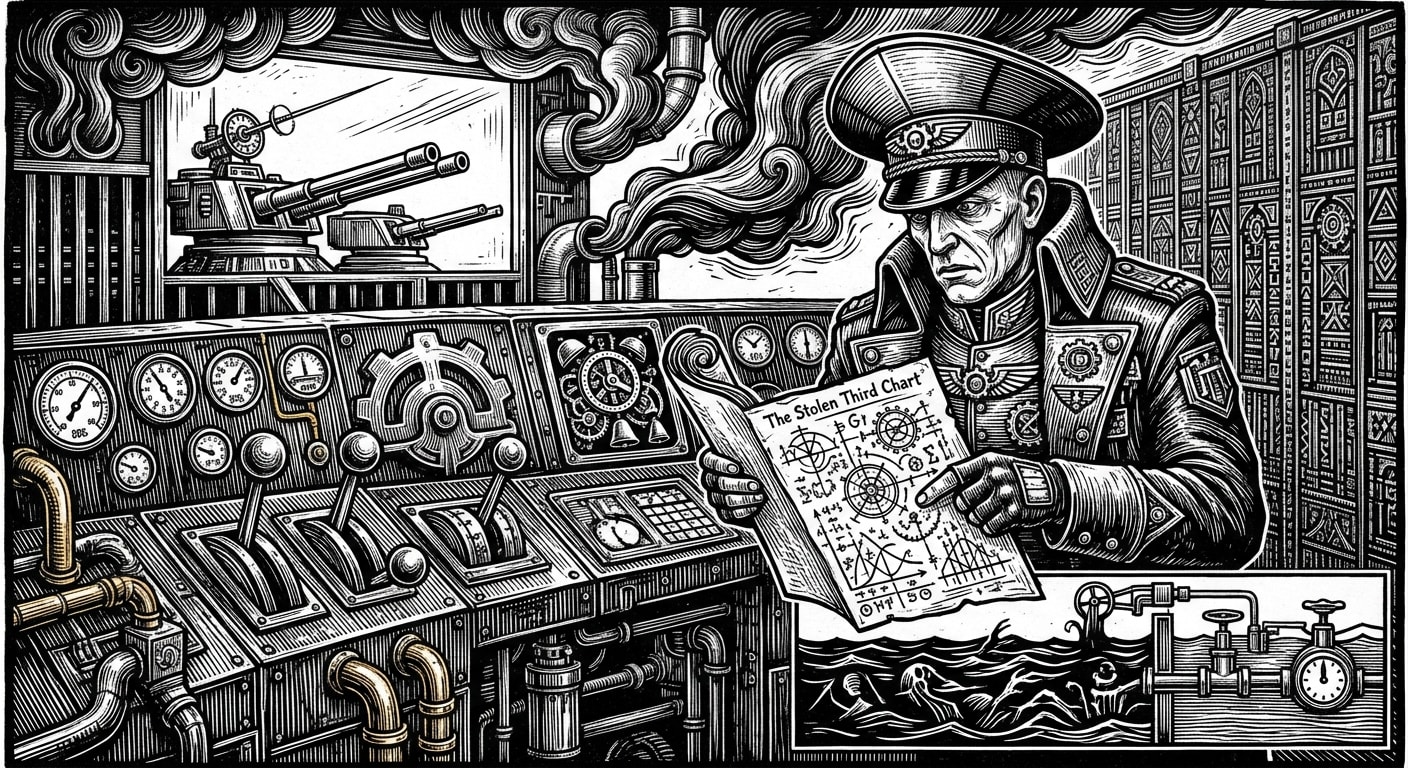 Cantor-Major Pell — On the Stolen Third Chart, rendered as woodcut.