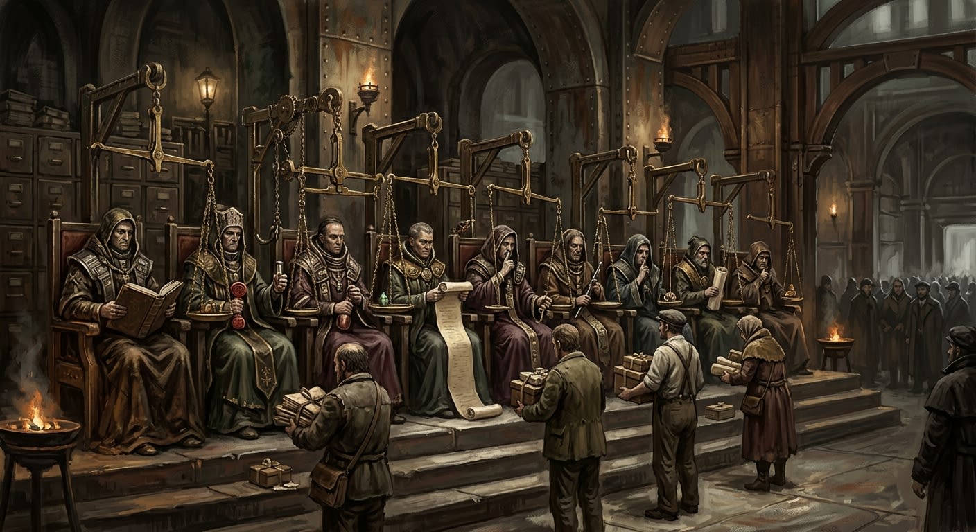 Caravan Court of Nine Weights — Caravan Court of Nine Weights, rendered as oil-painting.
