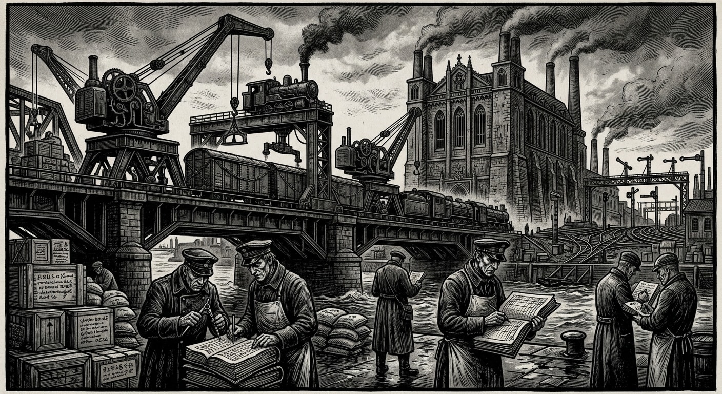 Magdeburg — On A.S. 95 and the Prussian Harness, rendered as woodcut.