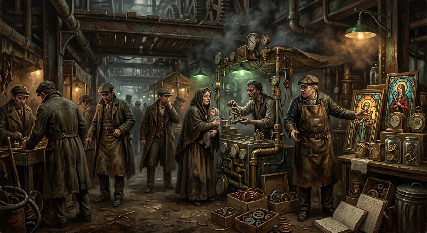 Minute Market — Minute Market, rendered as oil-painting.