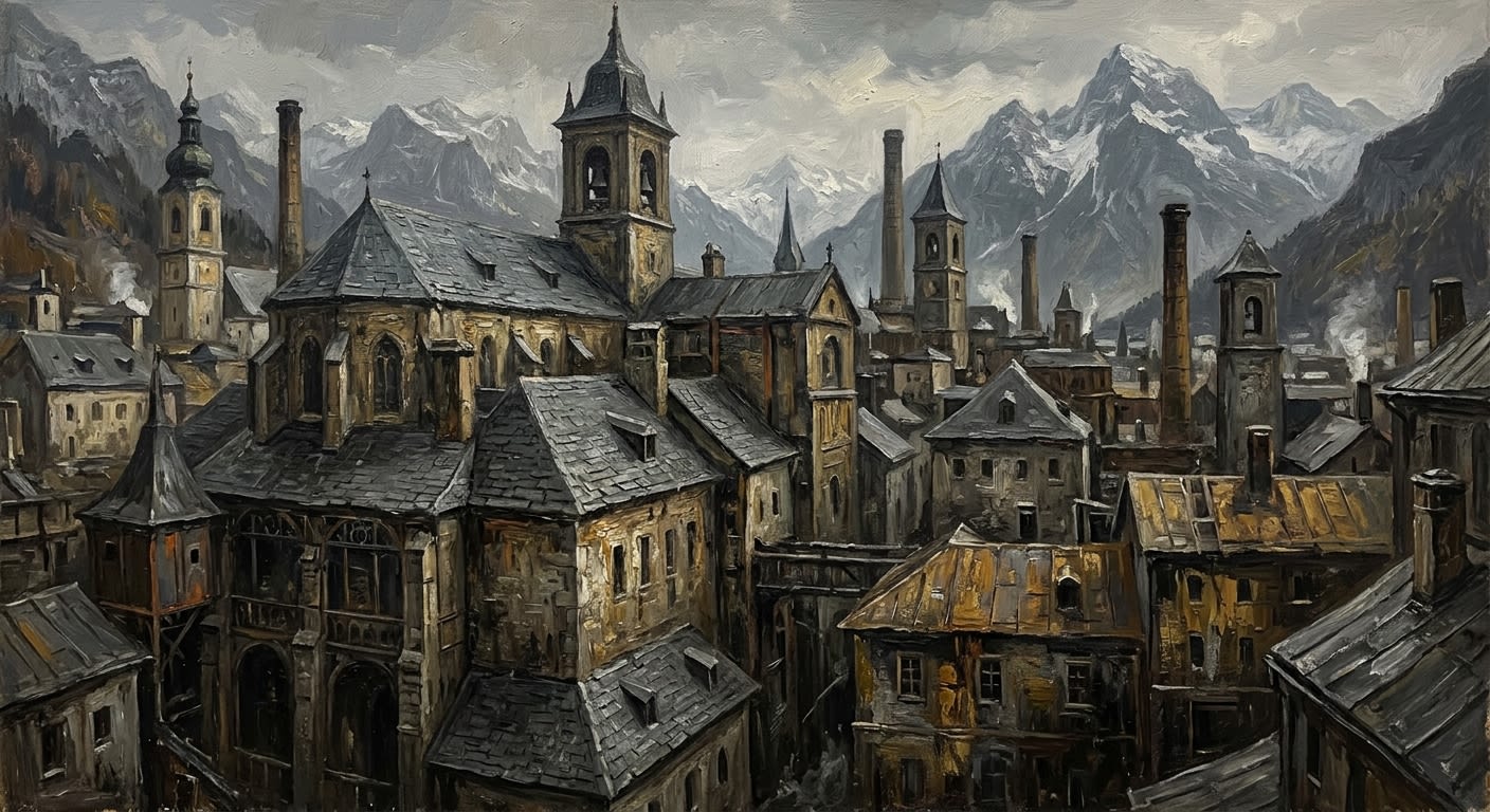Salzburg — Salzburg, rendered as oil-painting.