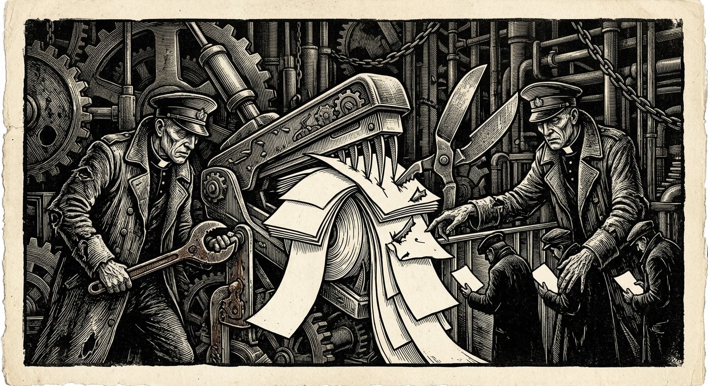 Standing Order 14-B — On the Clauses and Their Teeth, rendered as woodcut.