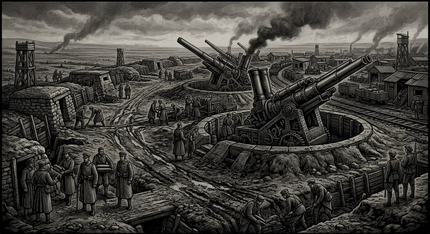Thracian Plain — On the Hellbow Approach, rendered as woodcut.