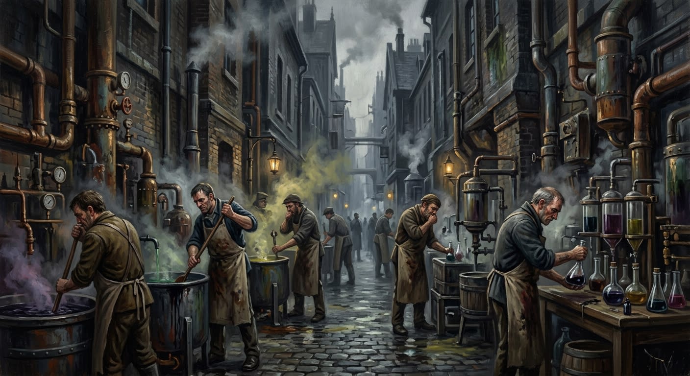 Vatmarsh Row — Vatmarsh Row, rendered as oil-painting.