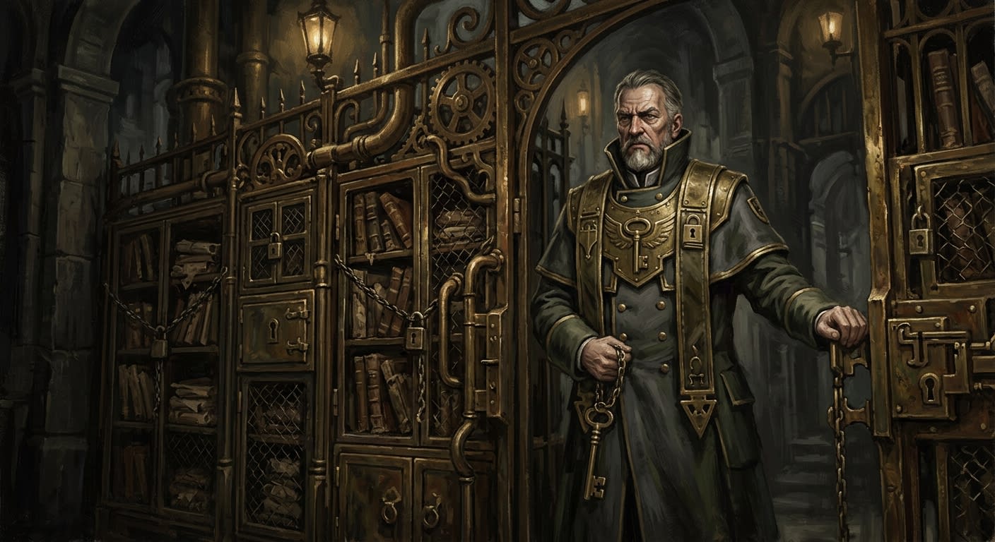 Warden of the Sacred Ledger — Warden of the Sacred Ledger, rendered as oil-painting.