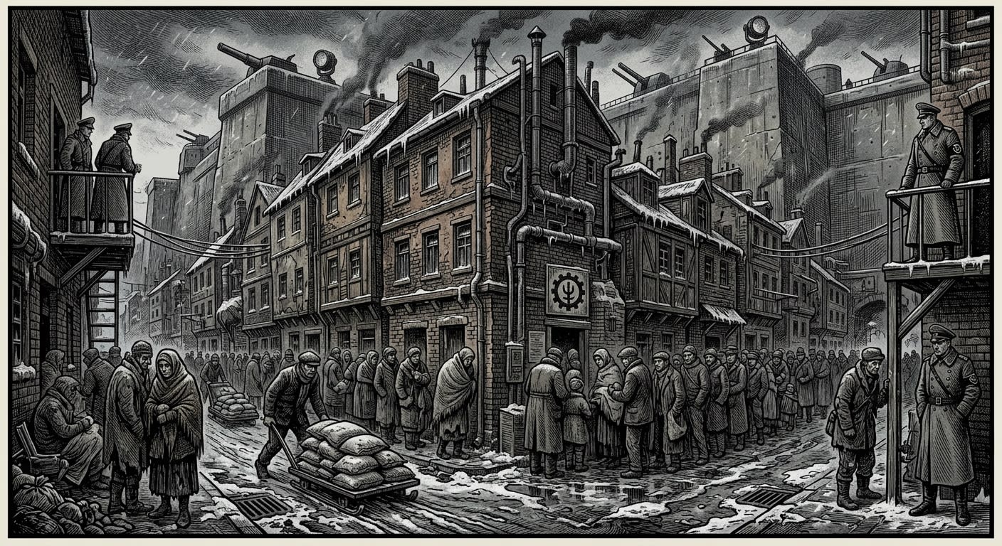 The Warrens of Königsberg — On Streets, Salt, and Household Weather, rendered as woodcut.
