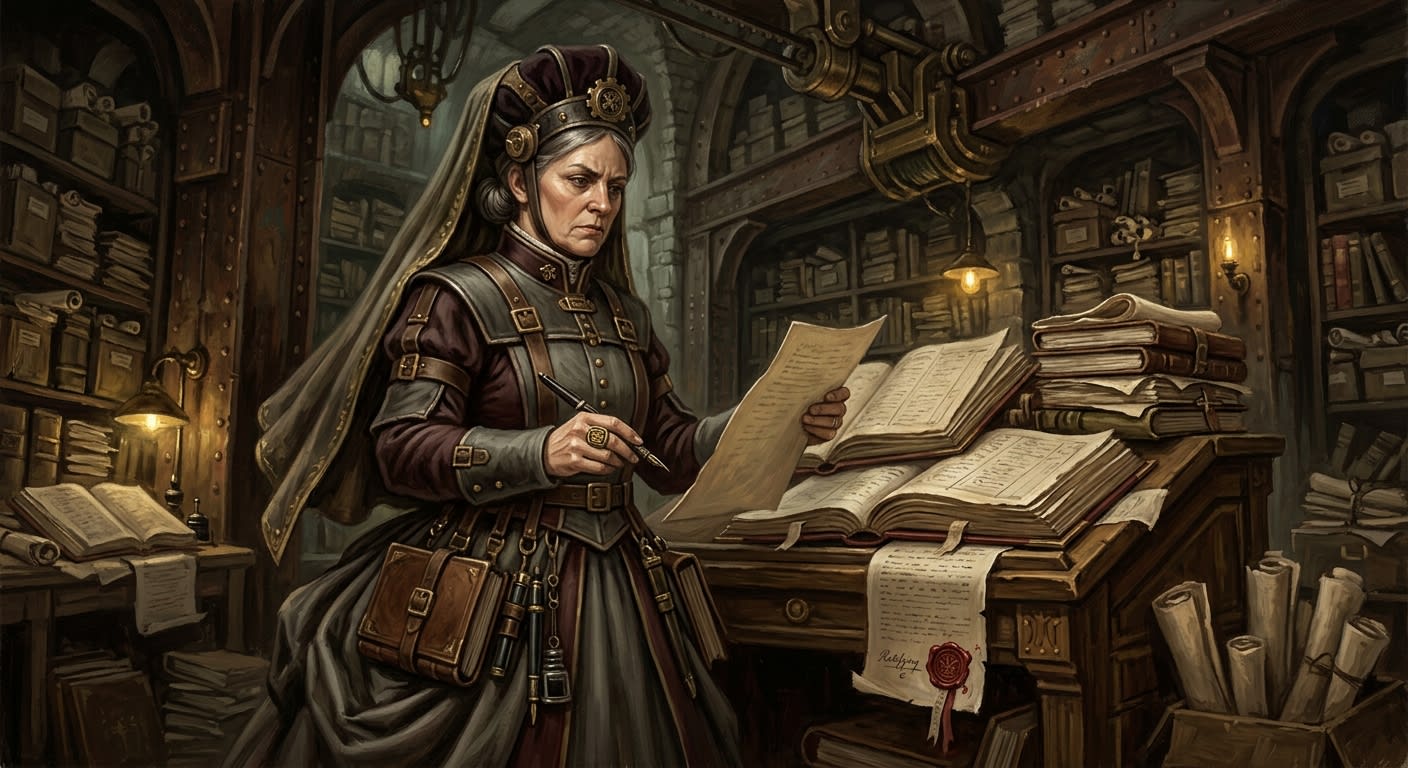 Abbot-Registrar Solene — Abbot-Registrar Solene, rendered as oil-painting.