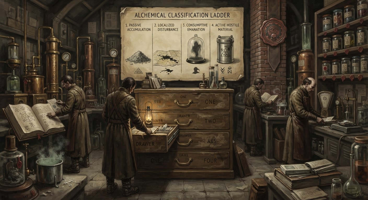 Alchemical Classification Ladder — Alchemical Classification Ladder, rendered as oil-painting.