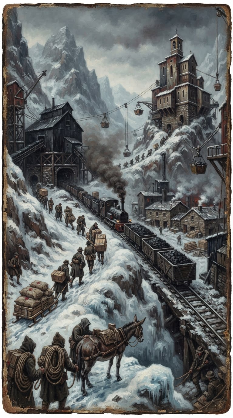 Alpine Marches — Alpine Marches, rendered as oil-painting.