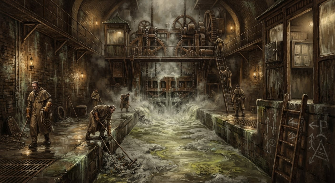 Ash-Sluice Line — Ash-Sluice Line, rendered as oil-painting.