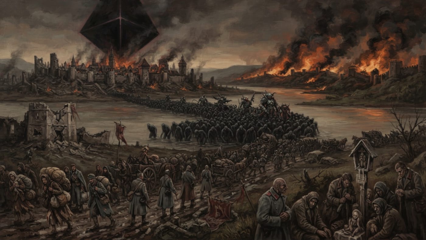 Balkan Collapse — Balkan Collapse, rendered as oil-painting.