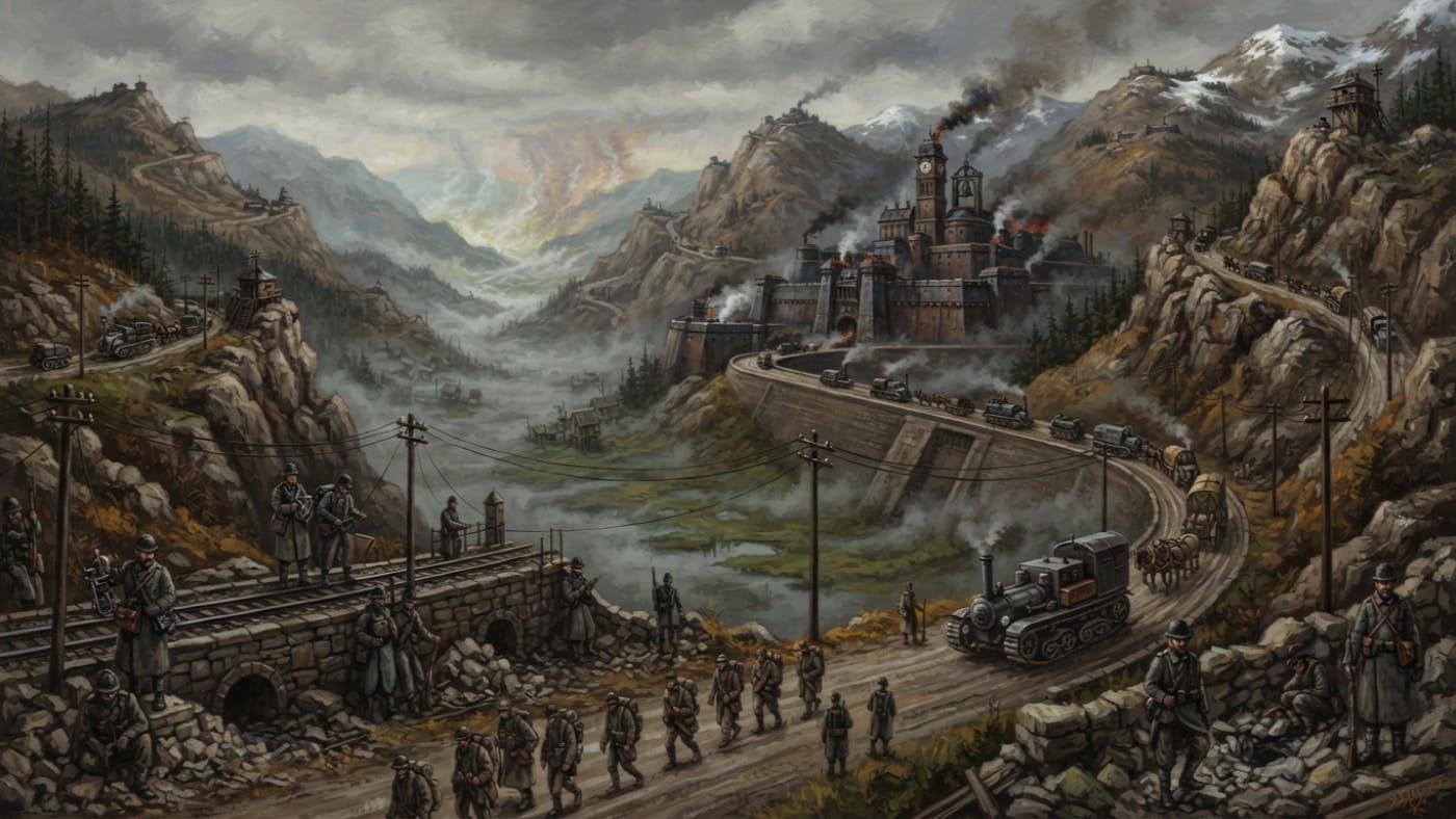Balkan Mountains — Balkan Mountains, rendered as oil-painting.