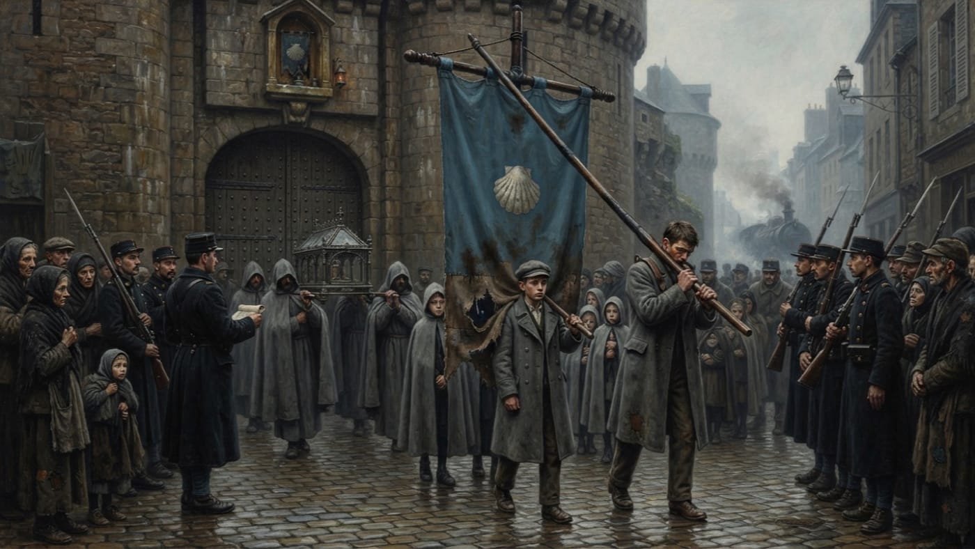 Saint Hermas Banner — Saint Hermas Banner, rendered as oil-painting.