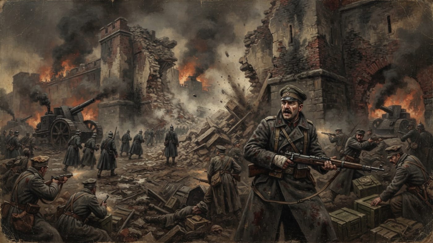 Battle of the Outer Ramparts — Battle of the Outer Ramparts, rendered as oil-painting.