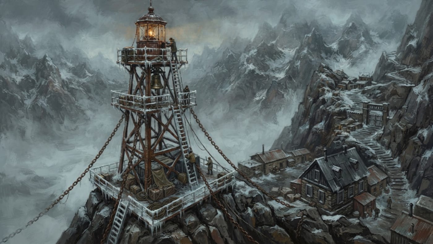 Beacon Tower Three — Beacon Tower Three, rendered as oil-painting.