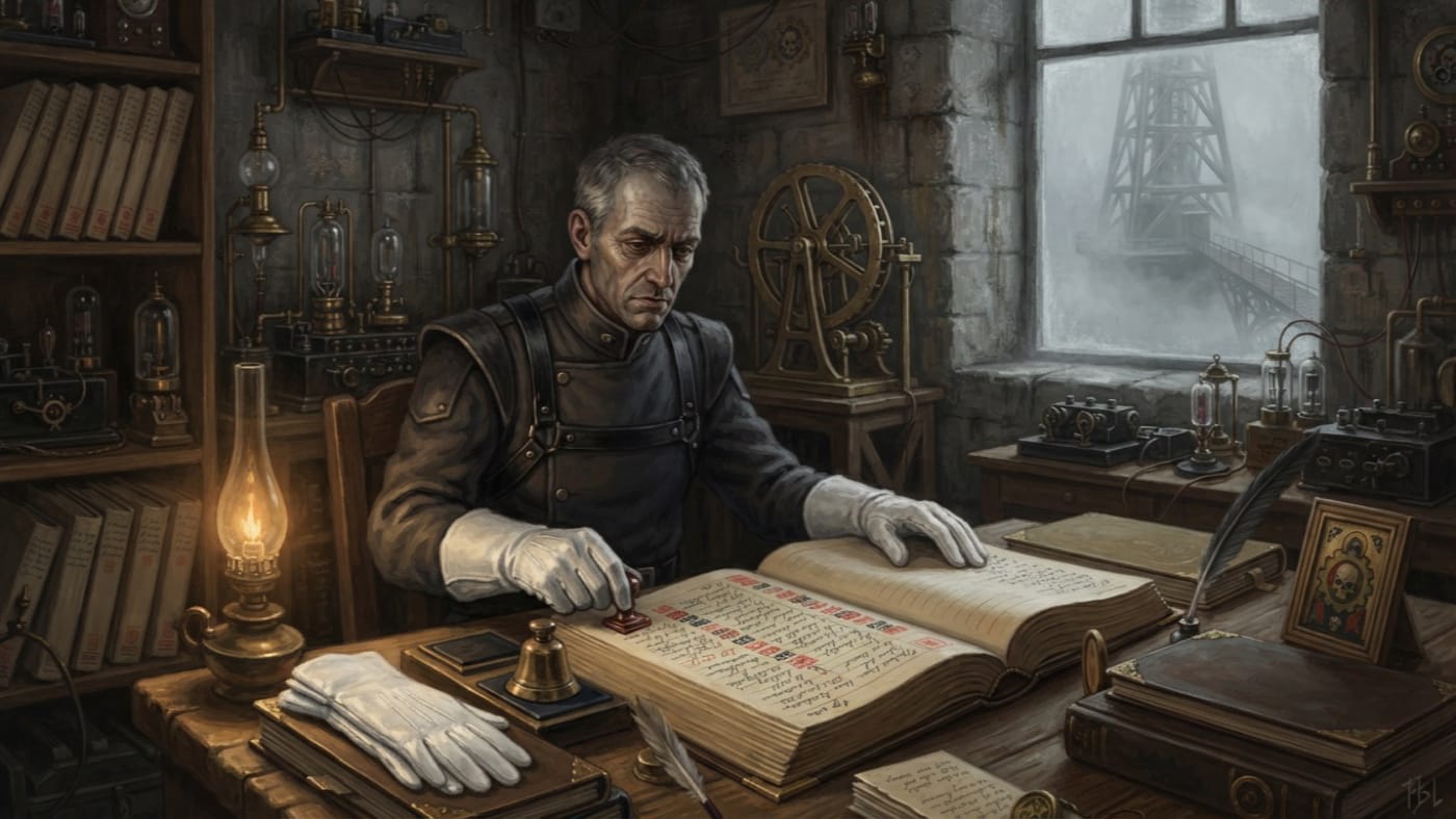 Beaconmaster Jorren Quill — Beaconmaster Jorren Quill, rendered as oil-painting.
